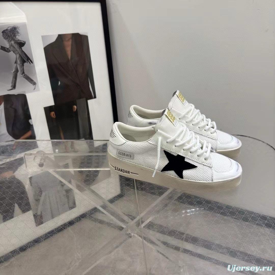 2024 Unisex GGDB White Black Leather Mesh Low Top Sneakers MJ00260