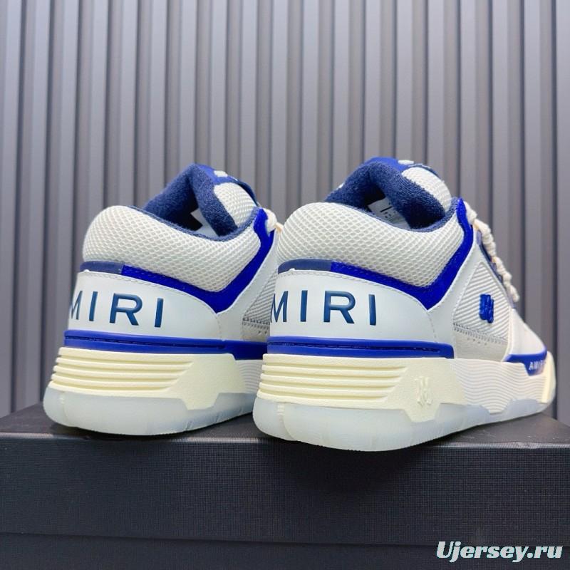 2024 Unisex Amiri White Blue Leather Sneakers MJ00360