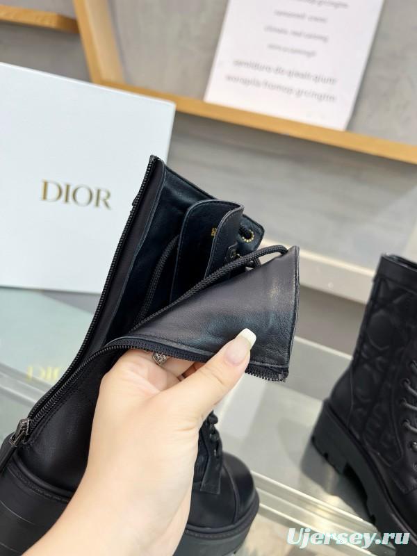 2024 Women Dior black leather boots MJ00430