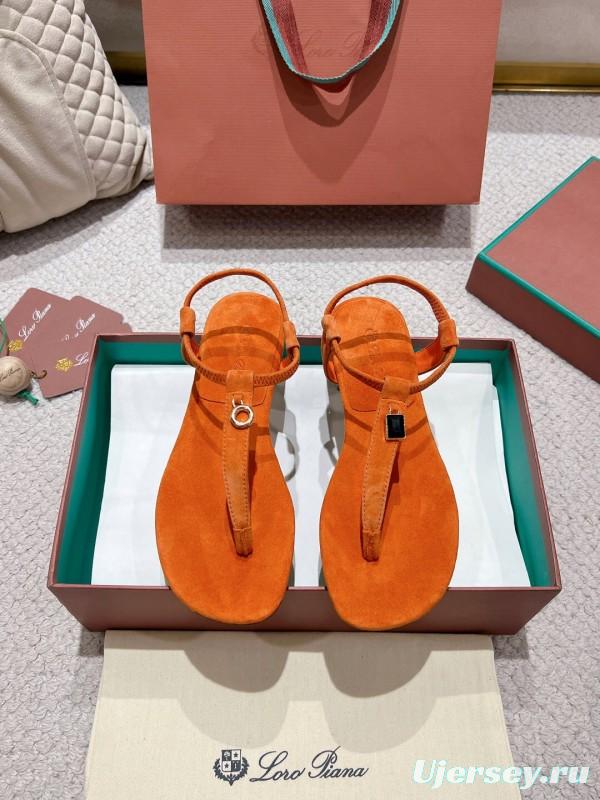 2025 LP Orange Suede Slippers