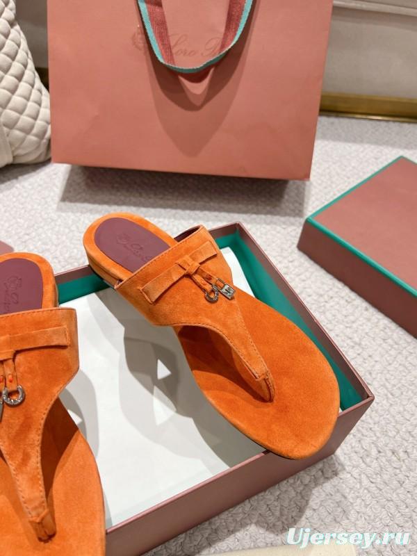 2025 LP Orange Suede Slippers LY00250