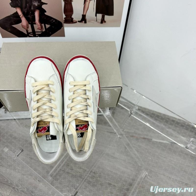 2025 Unisex GGDB White Red Original Leather Sneakers
