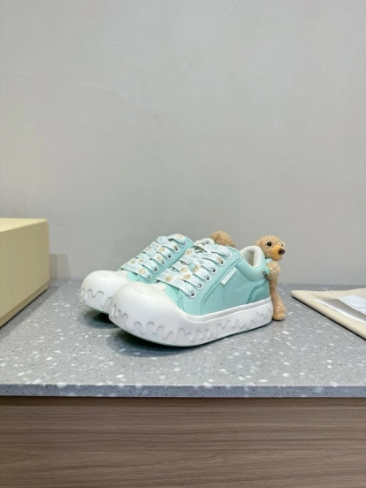 2025 Women 13DE MARZO Light Blue White Canvas Leather Casual Shoe KFY00280