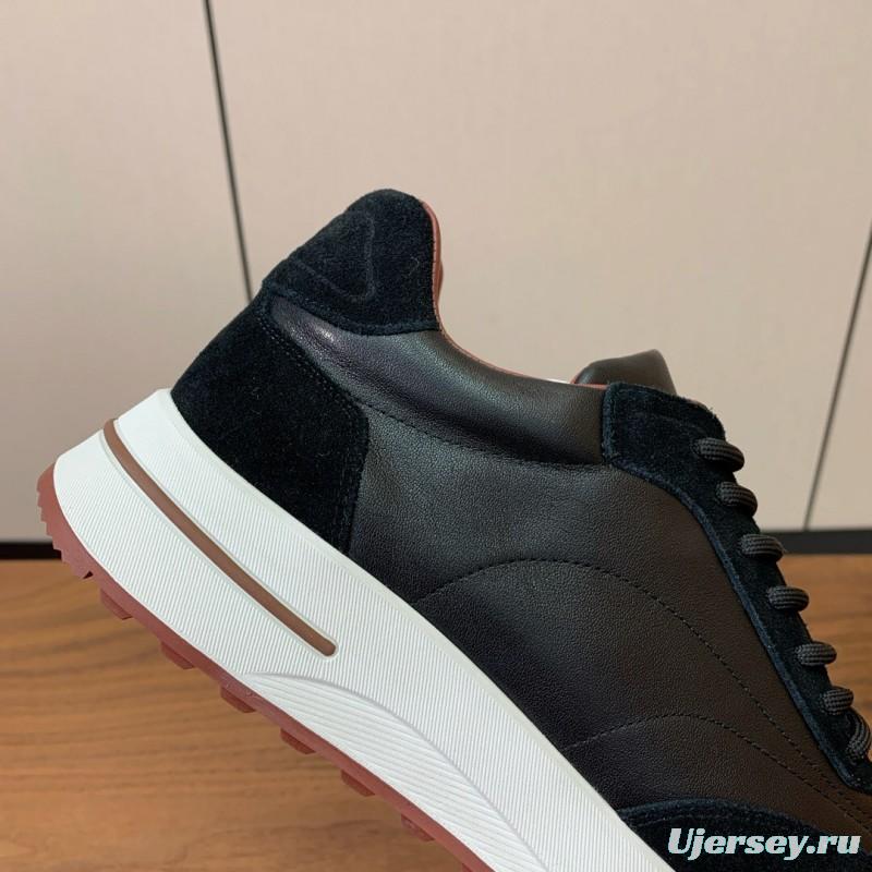 2025 Unisex Le Parmentier Black Brown Suede Leather Sneakers LY
