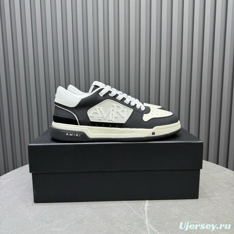 2025 Unisex Amiri Black White Leather Sneakers MJ00360