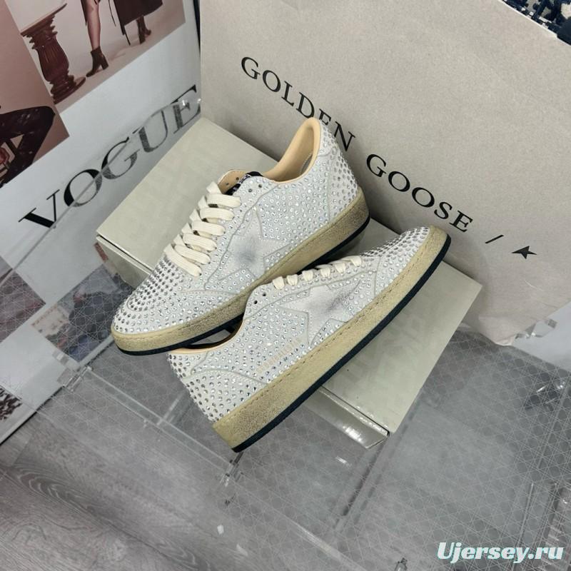 2024 Unisex GGDB White Crystal Leather Sneakers MJ00260