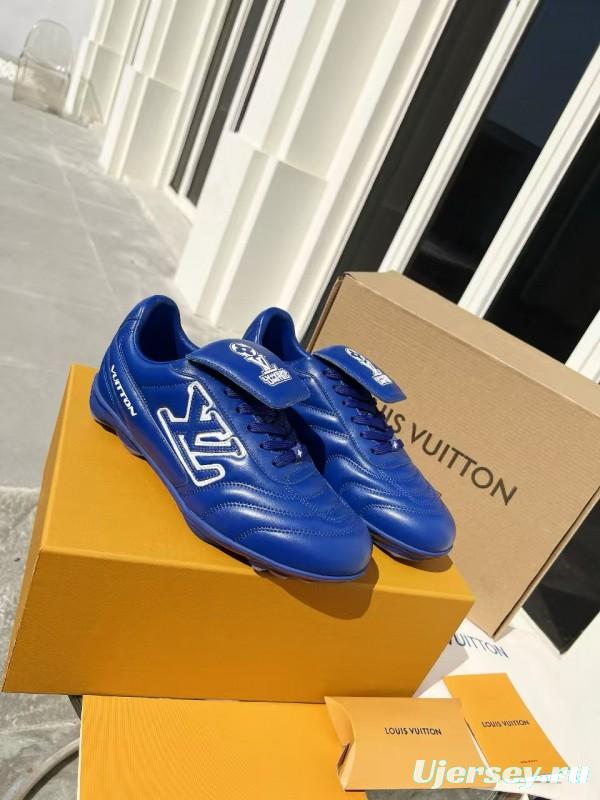 2025 Unisex Louis Vuitton Blue Leather Sneakers MJ00380(F/M)