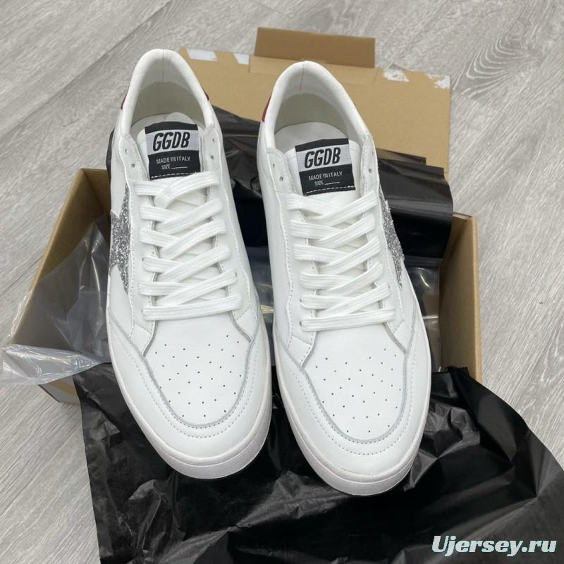 2024 Unisex GGDB White Silver Glitter Leather Sneakers MJ00260