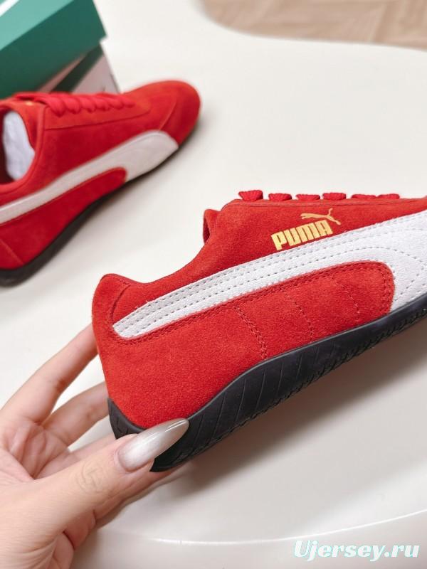 2025 Women Puma Red White Suede Sneakers LY00280