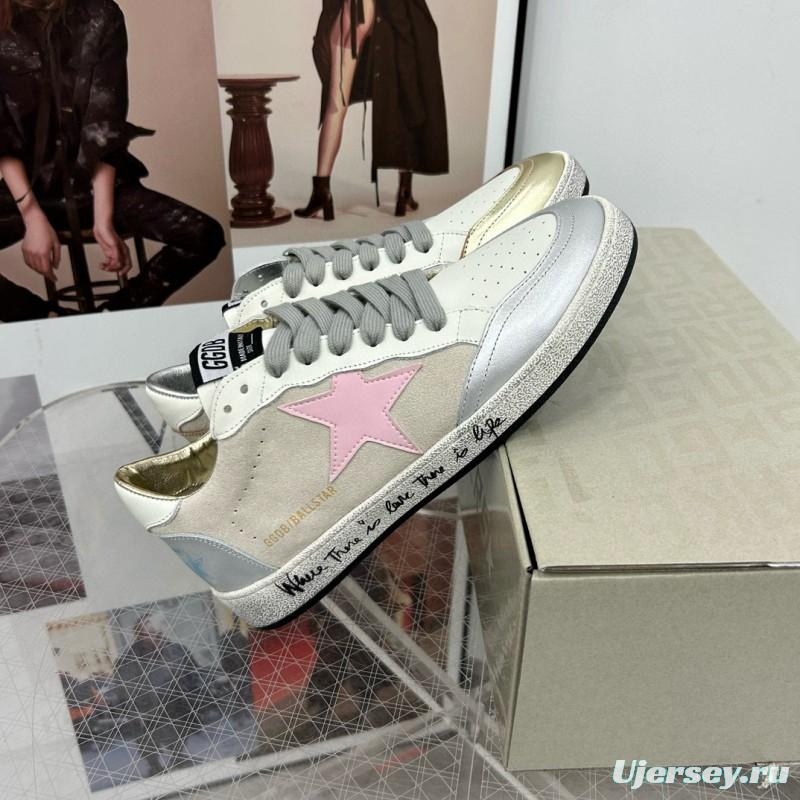 2024 Unisex GGDB White Pink Grey Leather Suede Low Top Sneakers MJ00260