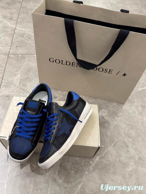 2024 Unisex GGDB Black Blue Leather Mesh Low Top Sneakers MJ00260