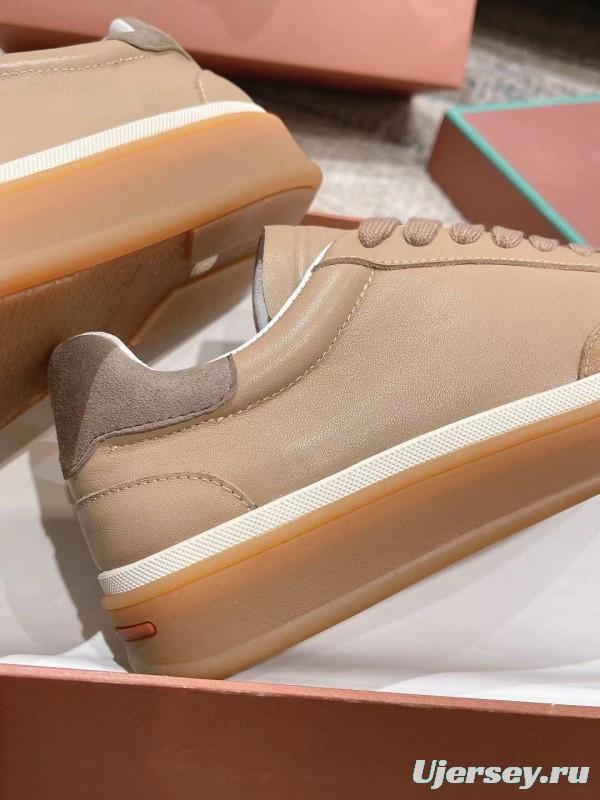 2025 Unisex Le Parmentier Beige Cream Leather Sneakers High Version LY00320(F)/LY00330(M)