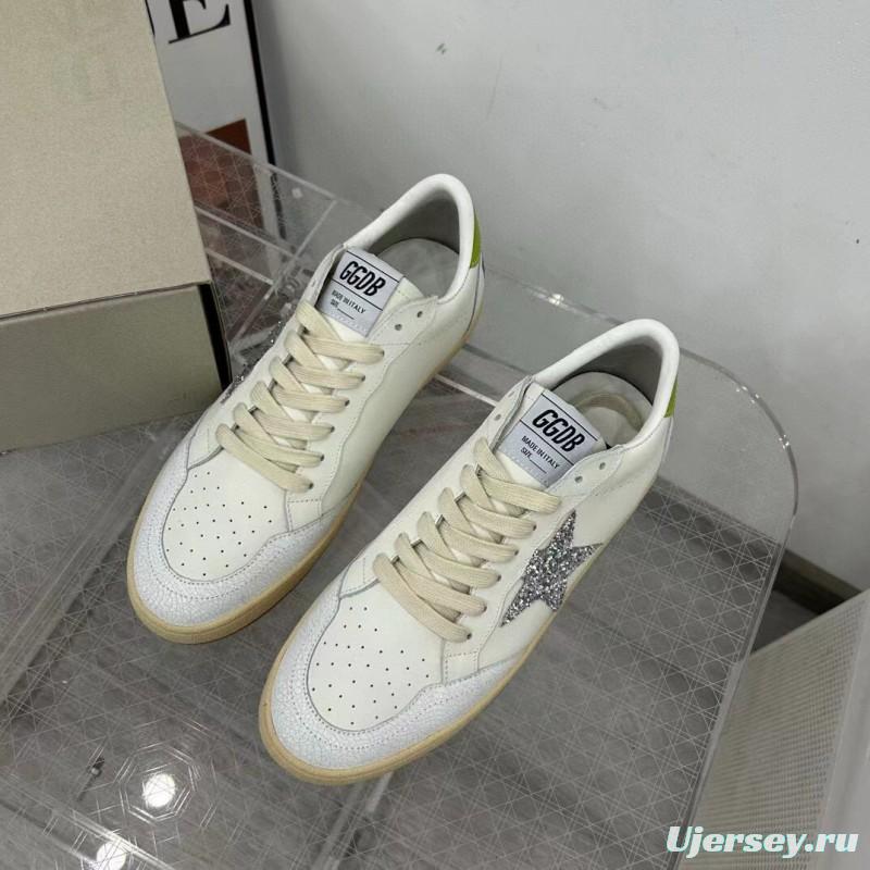 2024 Unisex GGDB White Silver Glitter Leather Sneakers MJ00260