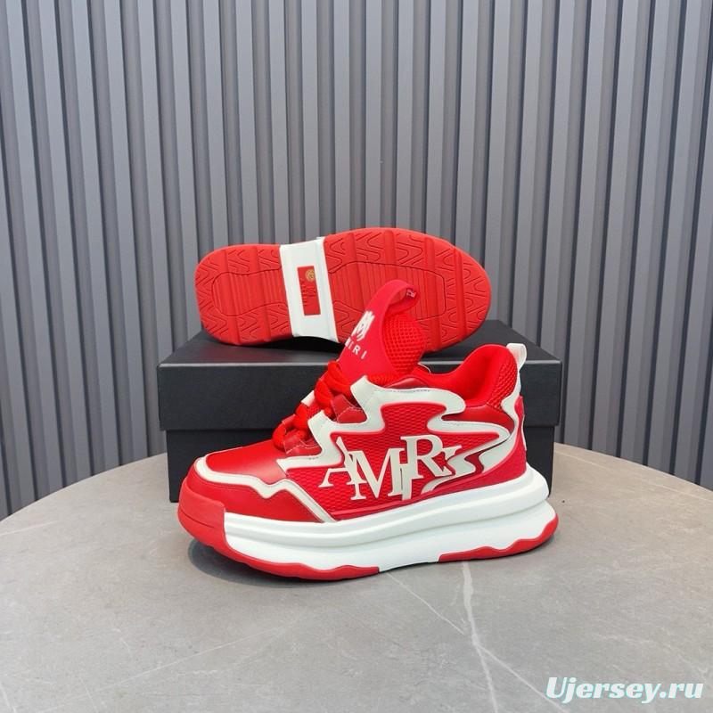 2024 Men Amiri Red White Leather Sneakers MJ00400