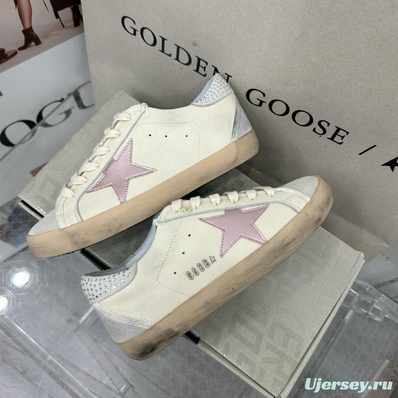 2025 Women GGDB White Beige Leather Sneakers MJ00260