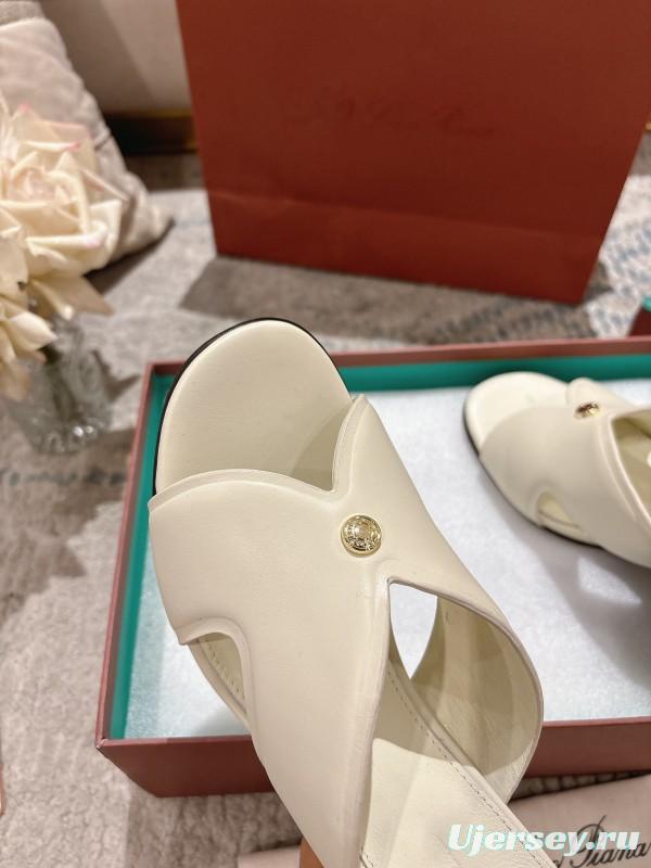 2025 Women LP White Leather Sandals LY00300