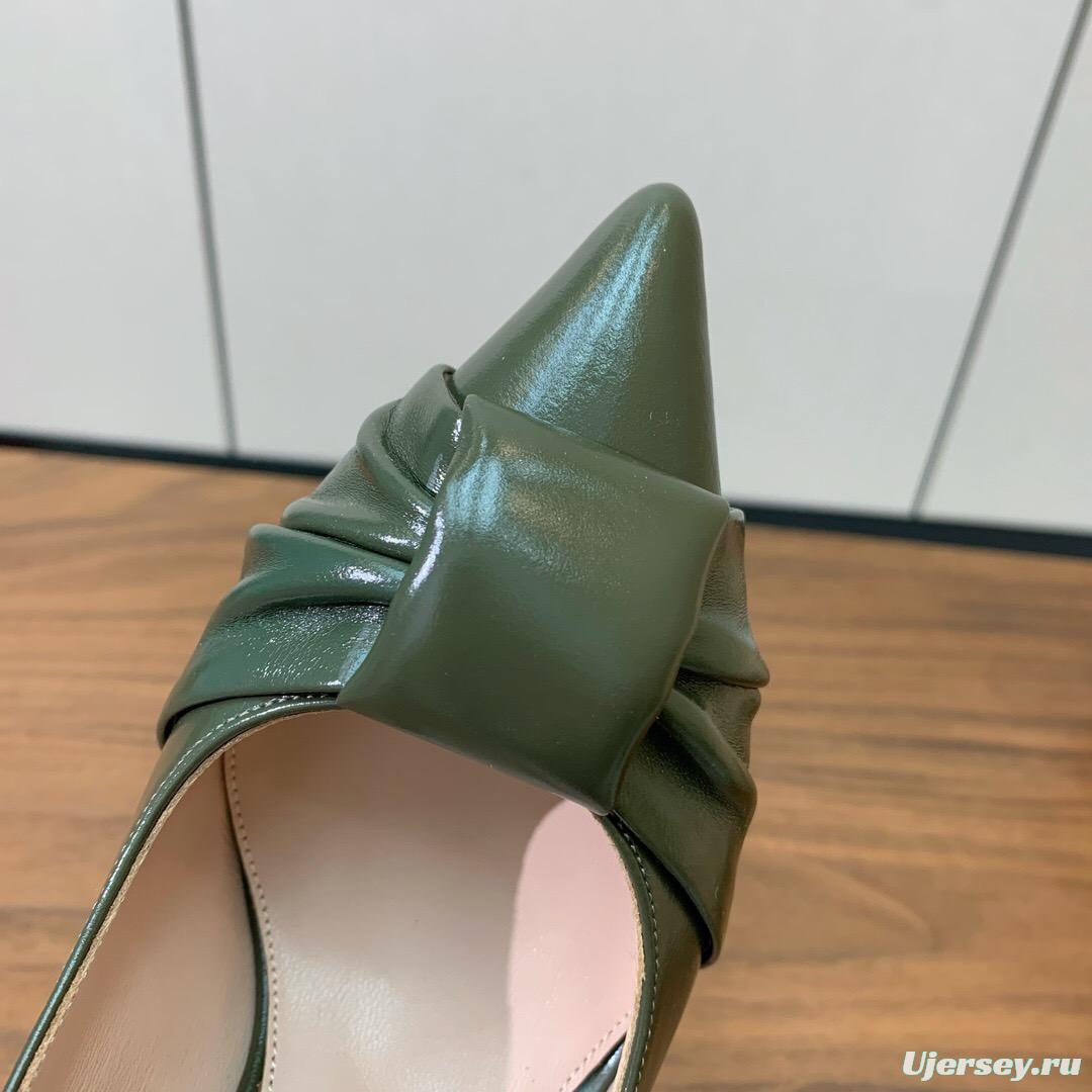 2025 Women Gianvito Rossi Green Patent Leather Pumps KFY00300