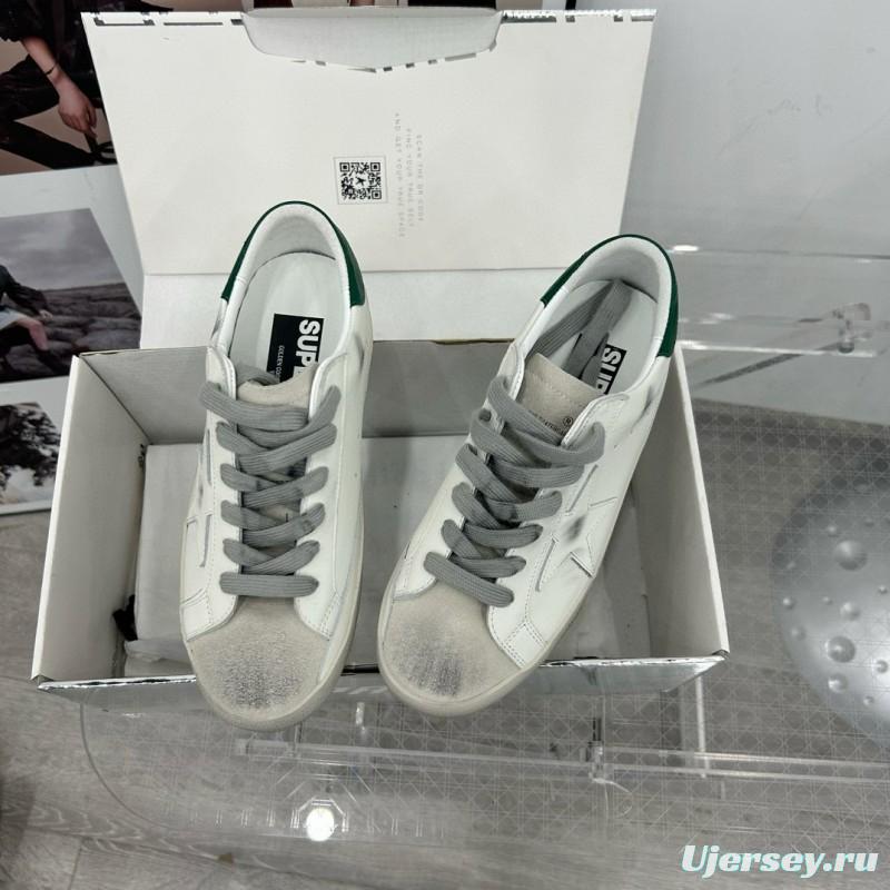 2025 Women GGDB White Green Leather Sneakers