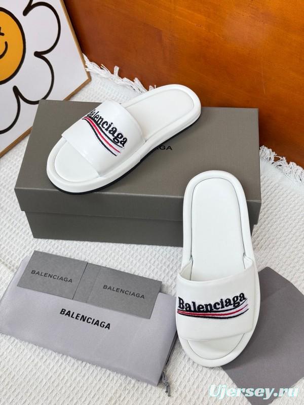 2025 Slippers Balenciaga White Fabric Slippers