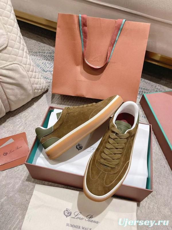 2025 Unisex Le Parmentier Olive Green Suede Leather Sneakers High Version LY00320(F)/LY00330(M)