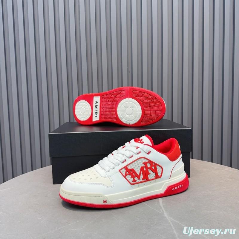 2025 Unisex Amiri White Red Leather Sneakers MJ00360
