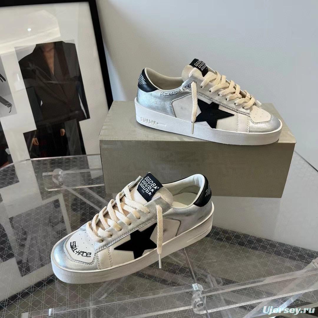 2024 Unisex GGDB White Silver Leather Sneakers MJ00260