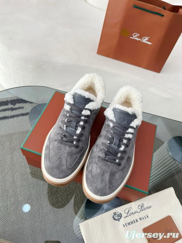 2024 Unisex Le Parmentier Grey Suede Rubber Low Top Sneakers MJ00350