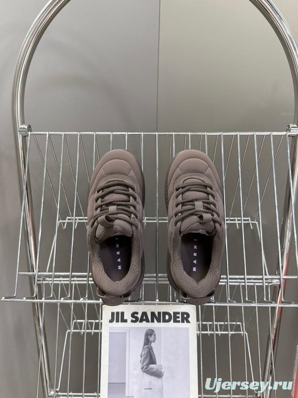 2025 Unisex Marni Brown Fabric Sneakers