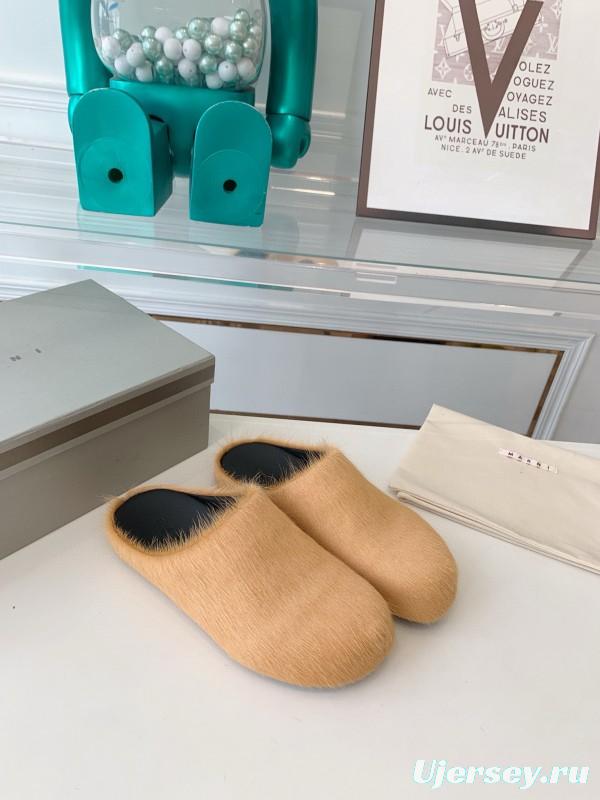 2024 Unisex Marni Beige Haircalf Loafers MJ00320