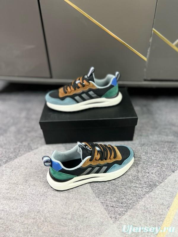 2024 Men Armani black brown blue green leather mesh sneakers MJ00230