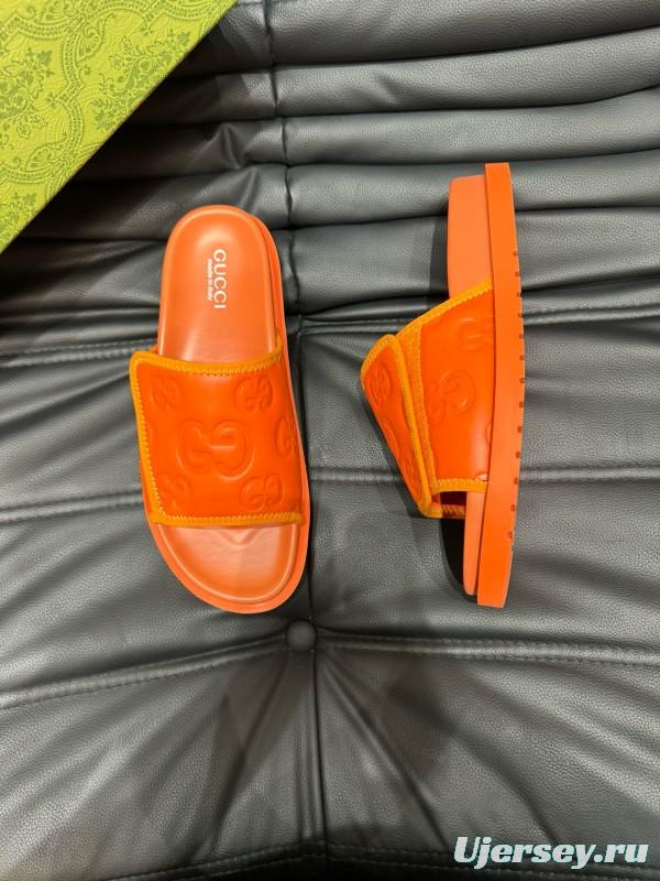 2024 GUCCI orange leather slippers MJ00200