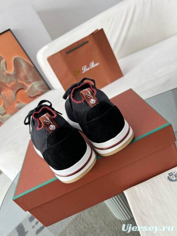 2024 Men Le Parmentier Black Wool Knit Sneakers MJ00330