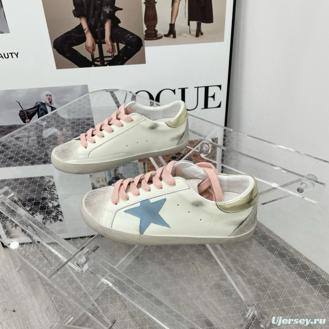 2025 Women GGDB White Blue Pink Leather Suede Sneakers
