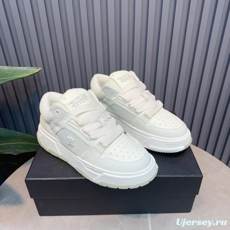 2024 Unisex Amiri White Leather Sneakers MJ00360