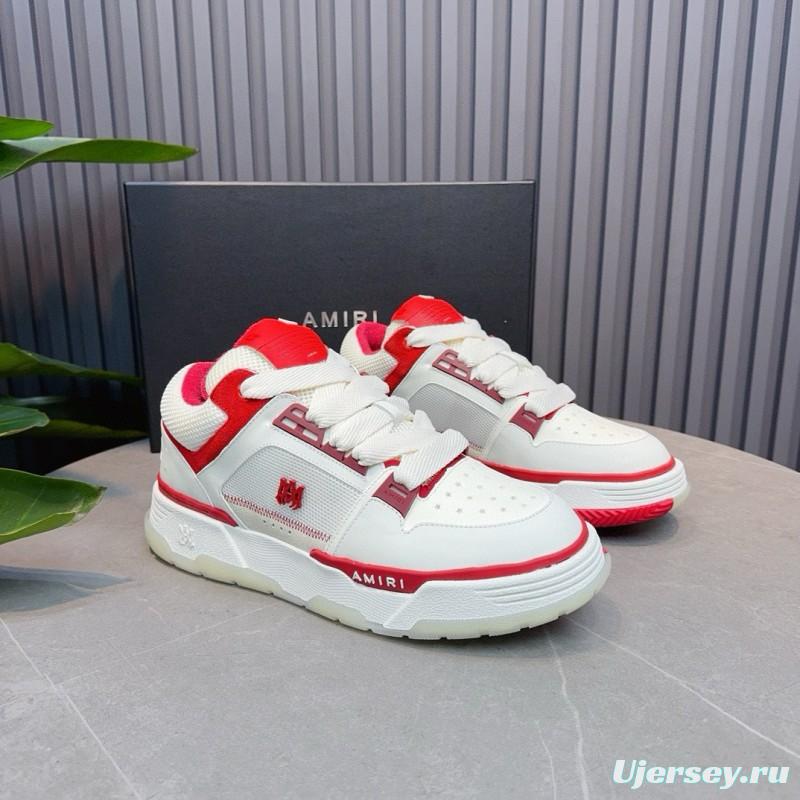2024 Unisex Amiri White Red Leather Sneakers MJ00360