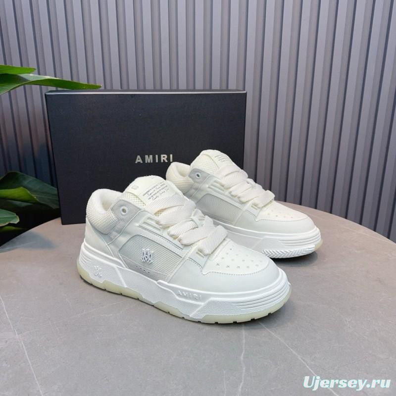 2024 Unisex Amiri White Leather Sneakers MJ00360
