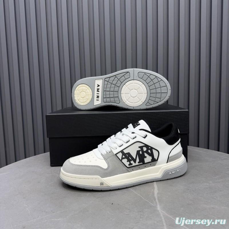 2025 Unisex Amiri White Black Suede Leather Sneakers MJ00360