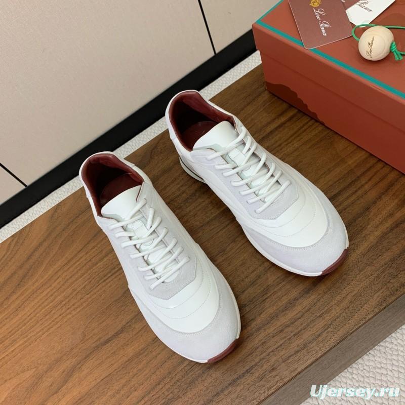2025 Women Le Parmentier White Suede Leather Casual Sneakers LY