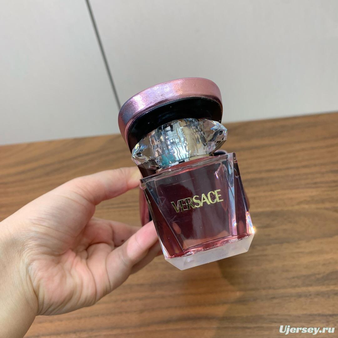 2025 Women VERSACE Pink Leather Slippers