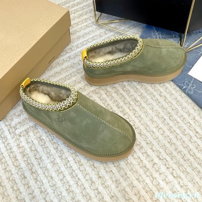 2024 Women UGG Olive Suede Platform Moccasin MJ00230