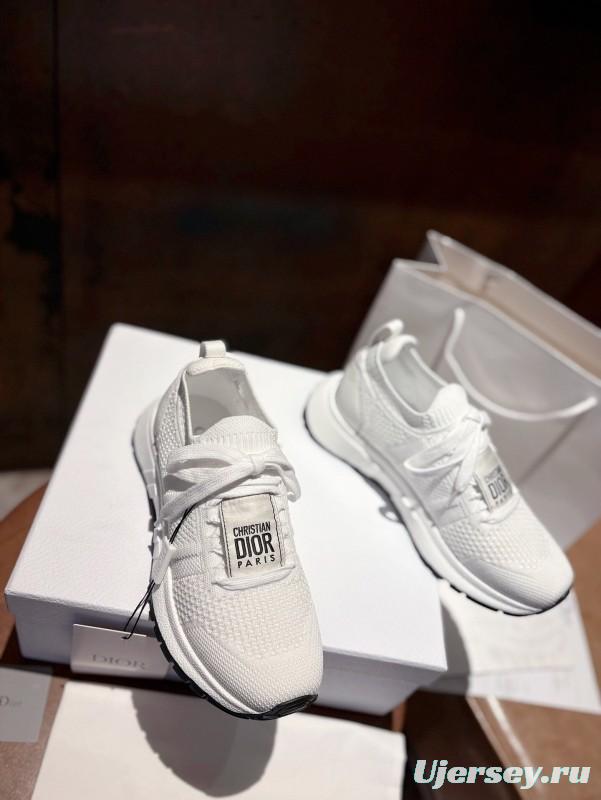 2025 Women Dior White Flyknit Sneakers LY00260