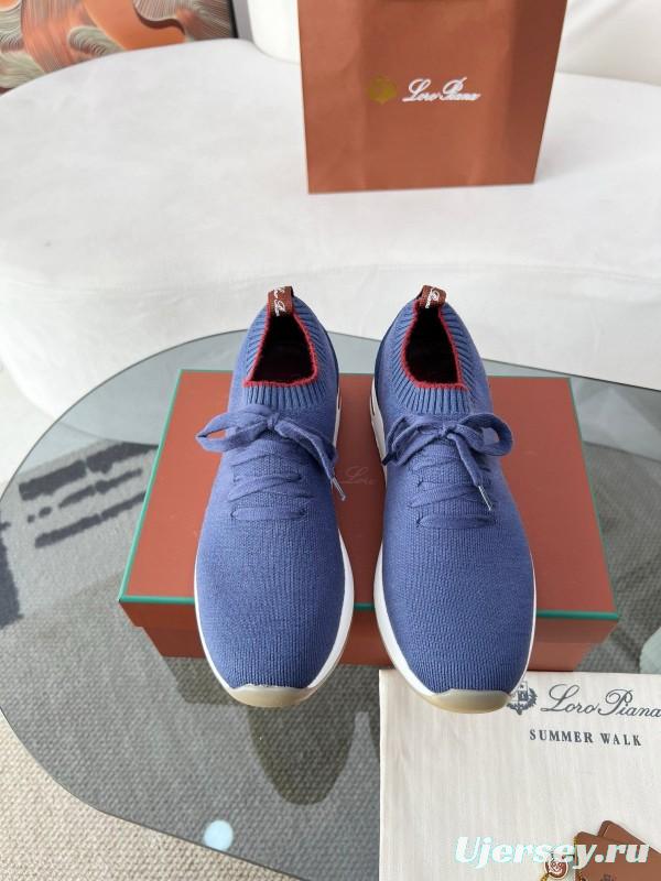 2024 Men Le Parmentier Blue Wool Knit Sneakers MJ00330