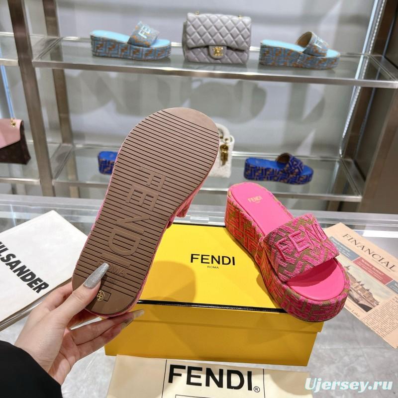 2025 Fendi Pink Canvas Slippers MJ00230