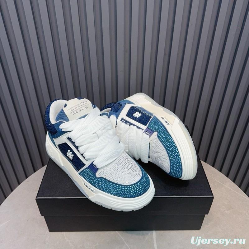 2024 Unisex Amiri Blue White Leather Sneakers MJ00410