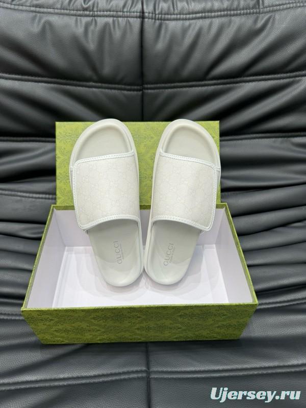 2024 Gucci White Fabric Slippers MJ00200