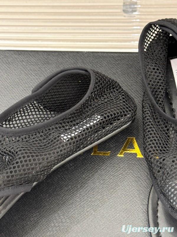 2025 Women YSL Black Mesh Sandals