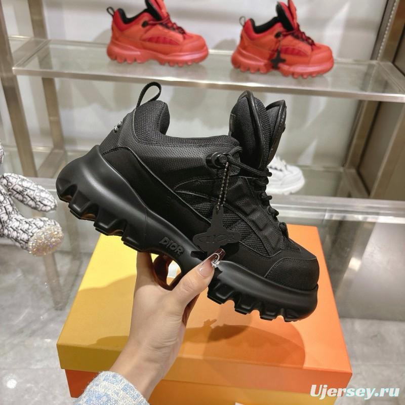 2024 Unisex Dior black fabric leather sneakers