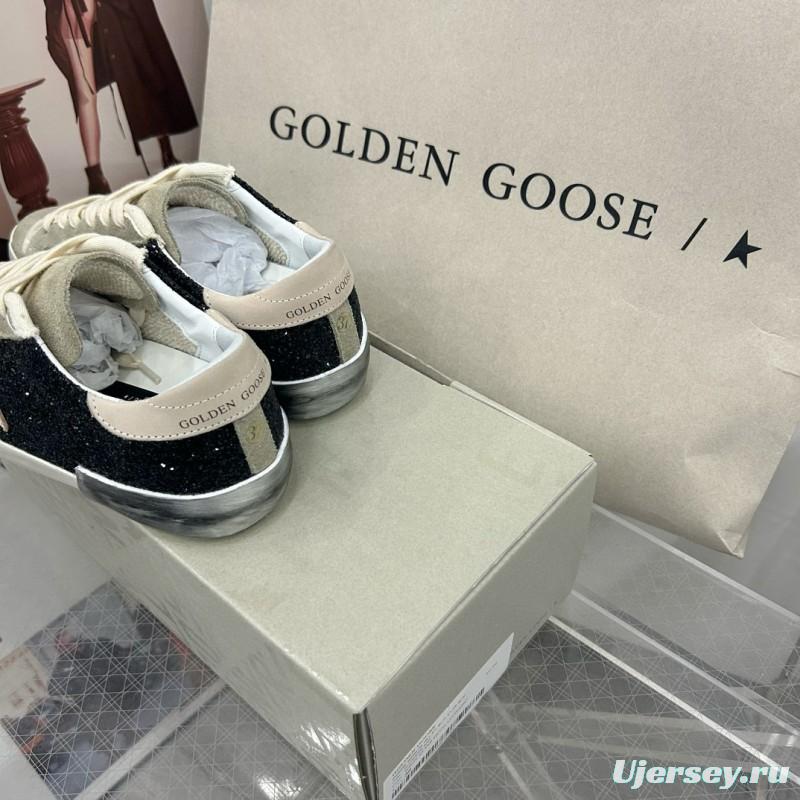 2025 Women GGDB Black Glitter Suede Leather Sneakers MJ00260