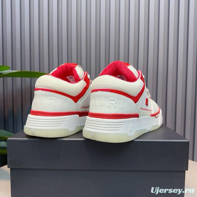 2024 Unisex Amiri White Red Leather Sneakers MJ00360