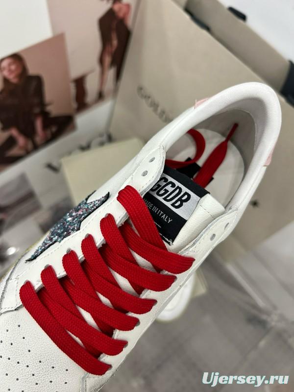 2024 Unisex GGDB White Pink Red Leather Suede Sneakers MJ00260